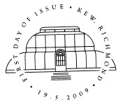 Kew First Day of Issue postmark.