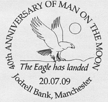 Postmark 20 July 2009 showing Eagle.