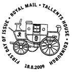Official Bureau postmark showing mailcoach.