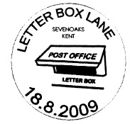 postmark showing letterbox aperture.