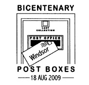 postmark showing letter being posted in box.