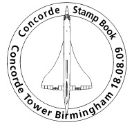 Postmark showing Concorde supersonic airliner.