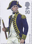 Royal Navy Uniforms - 90p admiral stamp.