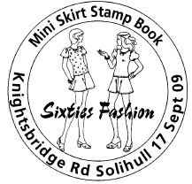 Postmark showing mini-skirted models.