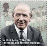 Sir Matt Busby, Manchester United, Eminent Briton stamp.