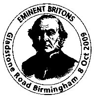 postmark illustrated with portrait of William Gladstone.