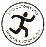 Postmark showing athlete logo.