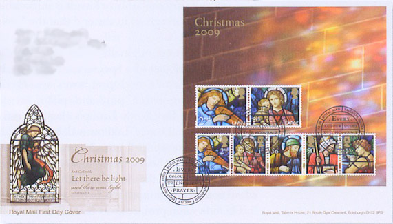 Christmas 2009 miniature sheet on FDC.