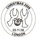Postmark showing angels.