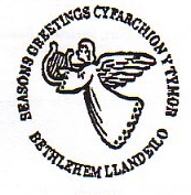 Postmark showing angel.