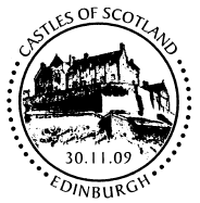 Special postmark showing Edinburgh castle.