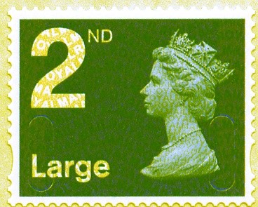 new Machin 2nd class Large definitive stamp with security features issued 17 February 2009.
