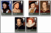 Set of 6 stamps - the House of Tudor.