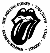 Postmark showing Rolling Stones 'tongue' logo.