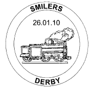 postmark showing steam locomotive.