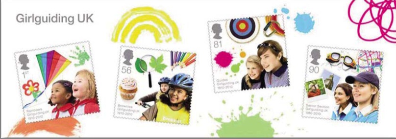 Centenary of the Girl Guides Stamp Miniature sheet honouring Girlguiding UK.