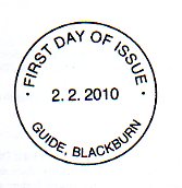 Guide, Blackburn, non-pictorial official postmark.