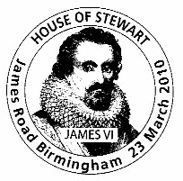 postmark showing King James VI.