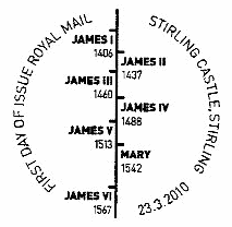 First day of issue postmark showing Stewart timeline.