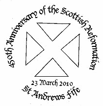 Postmark showing the Saltire, St Andrew's Cross.