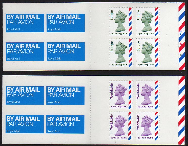 20gr airmail booklets issued 30 March 2010.