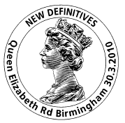 Birmingham postmark showing Machin head of Queen Elizabeth II.