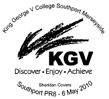 postmark showing logo of King George V College, Southport.