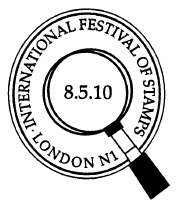 London Postmark showing magnifying glass.