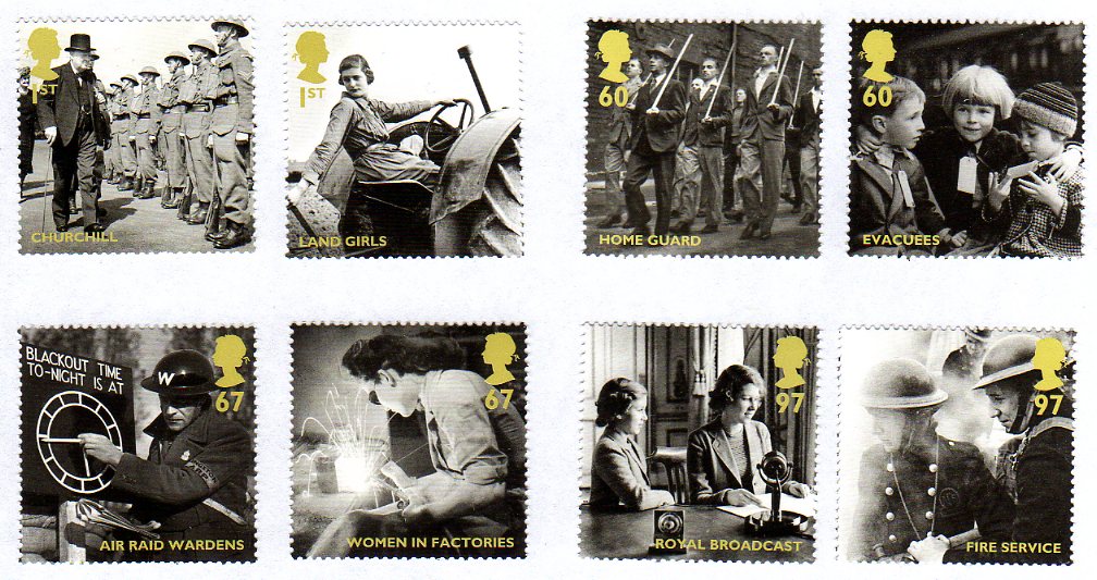 Set of 8 stamps - Britain Alone 1940.