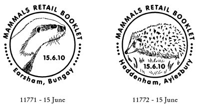 Otter and Hedgehog postmarks.