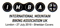 Postmark showing international mountain biking association UK logo.