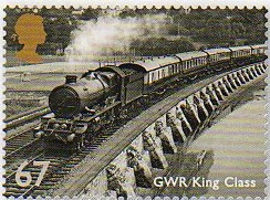 Stamp showing King William IV steam locomotive.
