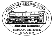 Postmark showing railway locomotive.