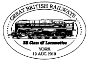 Postmark showing railway locomotive.