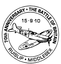 Postmark showing Spitfire aircraft.