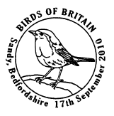 Postmark illustrated with a robin.