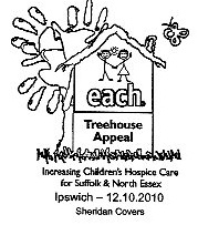 Postmark illustrated with logo of East Anglian Children's Hospices.