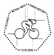 Postmark showing Cyclist.
