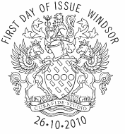 Official Windsor first day postmark forspecial delivery definitives.