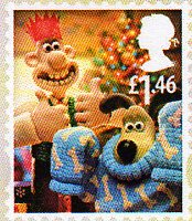 Wallace and Gromit 2010 Christmas Stamp £1.46.
