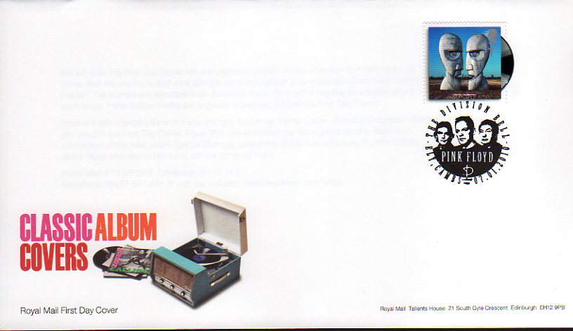 Pink Floyd Division Bell Classic Album stamp on fdc with Pink Floyd Ely postmark.