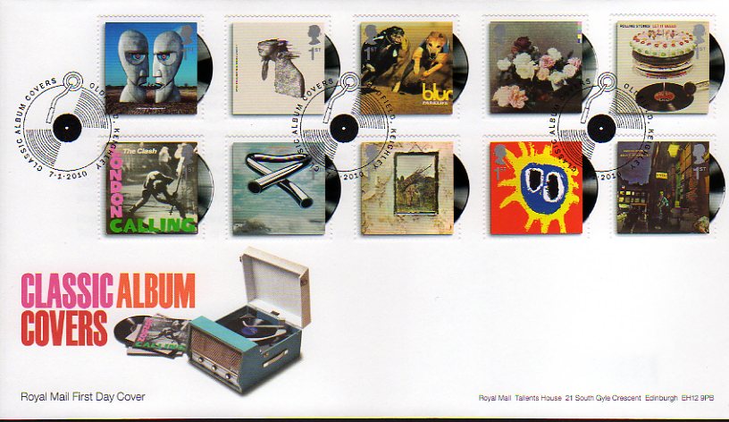 Classic Albums stamps on fdc with Oldfield postmark.