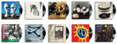 Set of 10 album covers stamps.