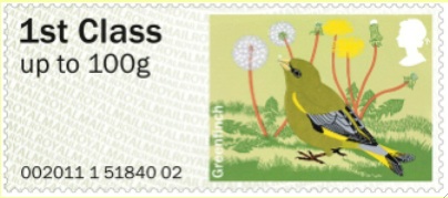 Pictorial Faststamps - birds 2 - greenfinch.