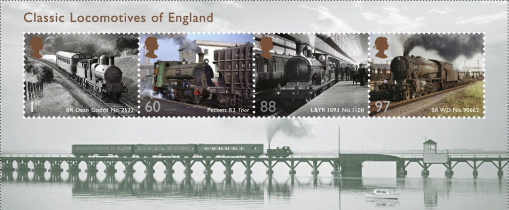 Classic Locomotives of England Miniature sheet.