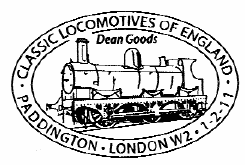 Postmark showing Dean Goods type steam locomotive.