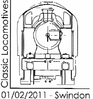 London Postmark showing front of steam locomotive.