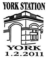 postmark showing York Railway Station.
