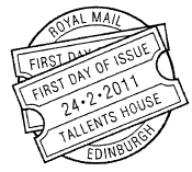 official first day postmark showing theatre tickets.