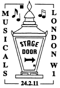 Postmark showing Stage Door light.